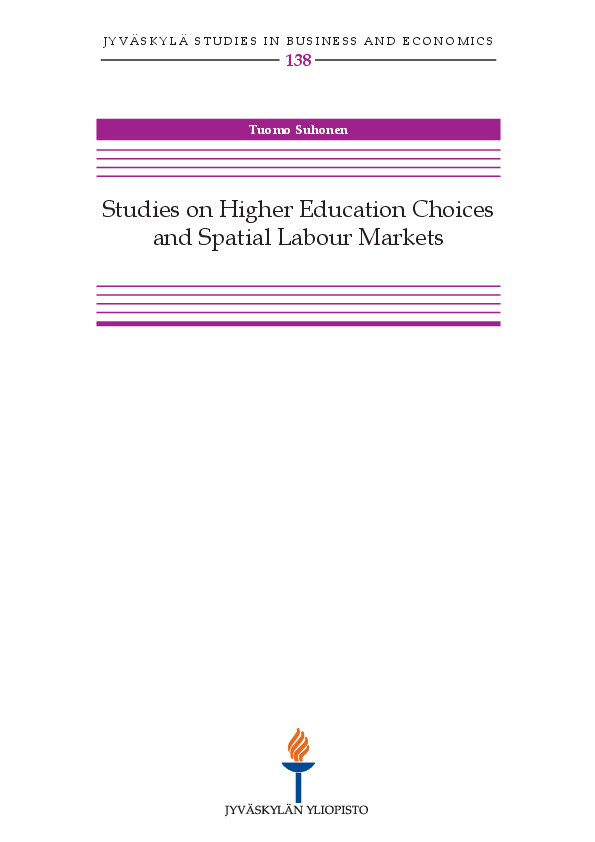 Studies on higher education choices and spatial labour markets