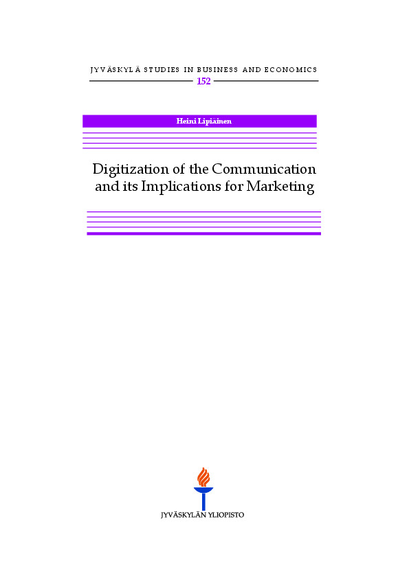 Digitization of the communication and its implications for marketing