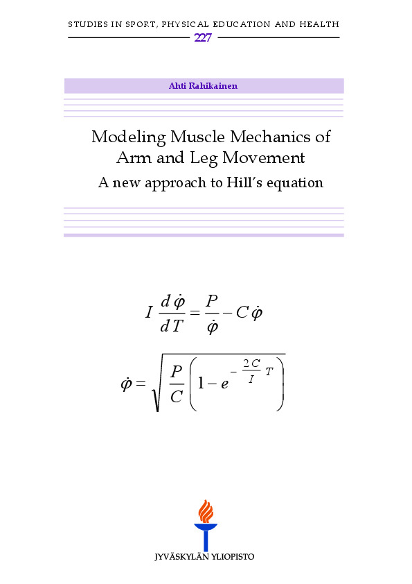 Modeling muscle mechanics of arm and leg movement : a new approach to Hill's equation