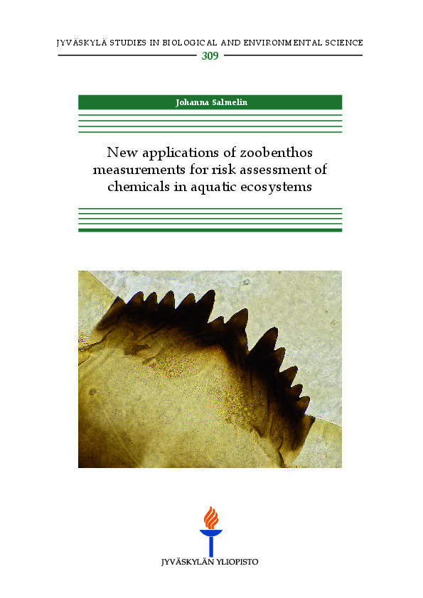 New applications of zoobenthos measurements for risk assessment of chemicals in aquatic ecosystems