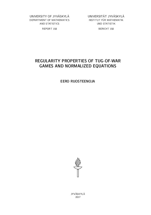 Regularity properties of tug-of-war games and normalized equations