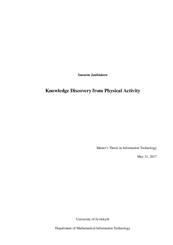 Knowledge discovery from physical activity