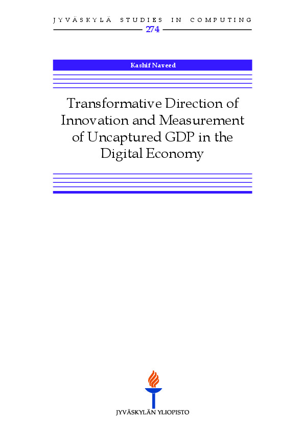 Transformative direction of innovation and measurement of uncaptured GDP in the digital economy