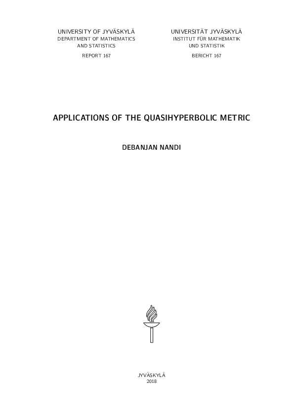 Applications of the quasihyperbolic metric