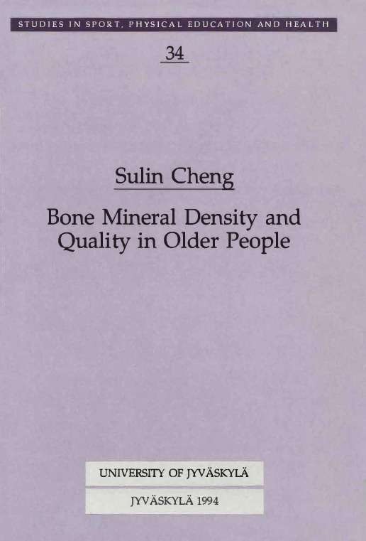 Bone mineral density and quality in older people : a study in relation to exercise, and fracture occurrence, and the assessment of mechanical properties