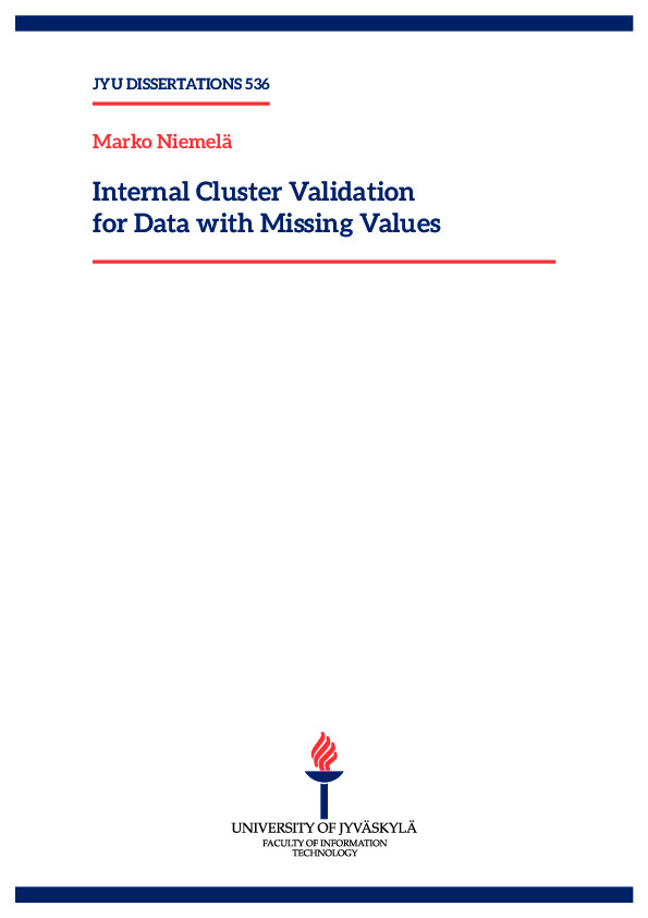 Internal cluster validation for data with missing values