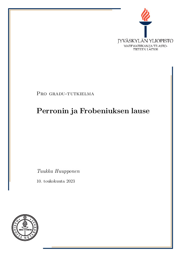 Perronin ja Frobeniuksen lause