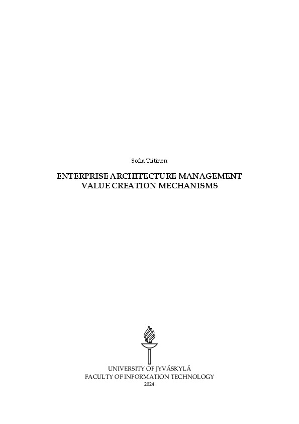 Enterprise architecture management value creation mechanisms